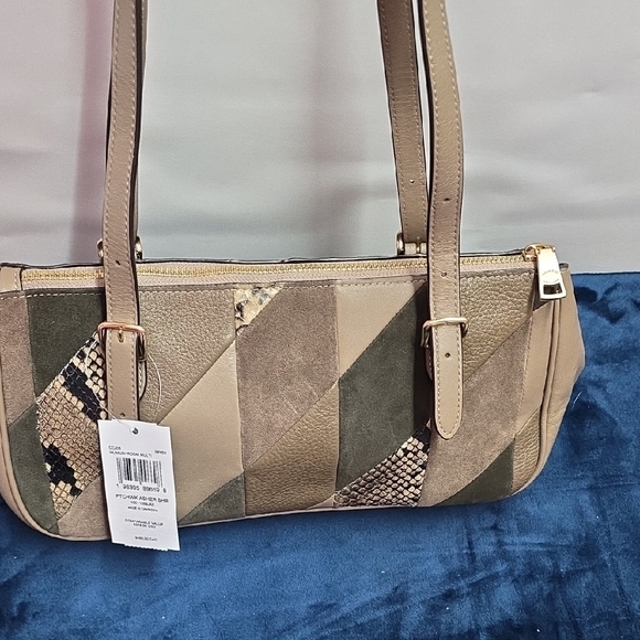 Coach Patchwork Shoulder Bag - Green, Gray, and Brown - Picture 2 of 9